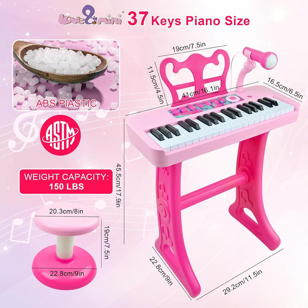 Love&Mini Kids Piano Teclado Juguetes para Niñas