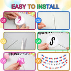 Kit de guirnalda de cumpleaños de pulsera gigante de la amistad con letras bolas, pancarta personalizable para Navidad, boda, Kpop, decoraciones de fiesta de Año Nuevo, bolas de plástico, estrellas