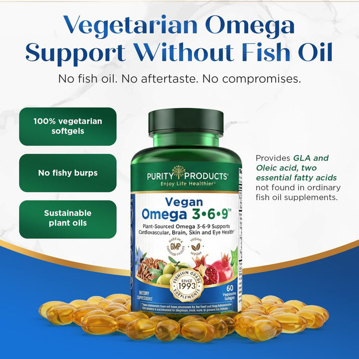 Purity Products Omega 3-6-9 Fórmula Vegana y Vegetariana - Complejo...