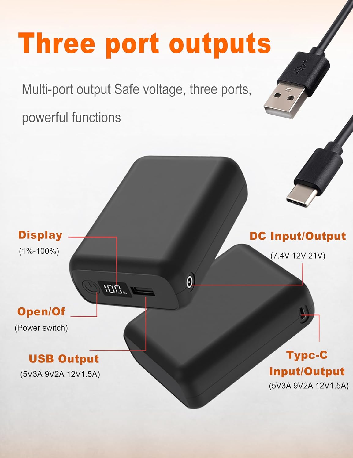 Pexzey Paquete de batería de chaleco calefactable, pantalla LED, 20000 mAh