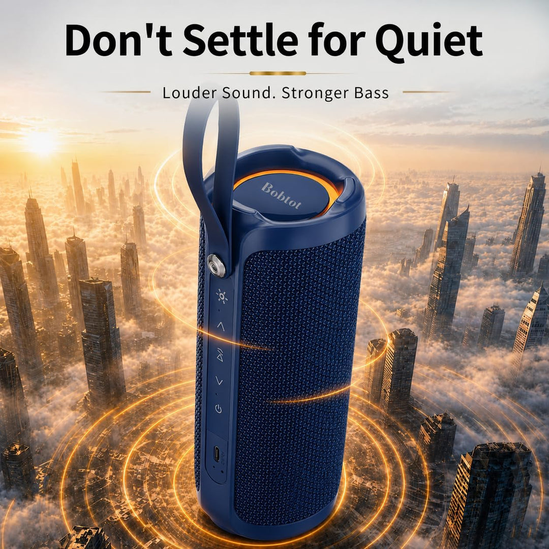 Bobtot Altavoz Bluetooth portátil, altavoz impermeable IPX6 con gra...