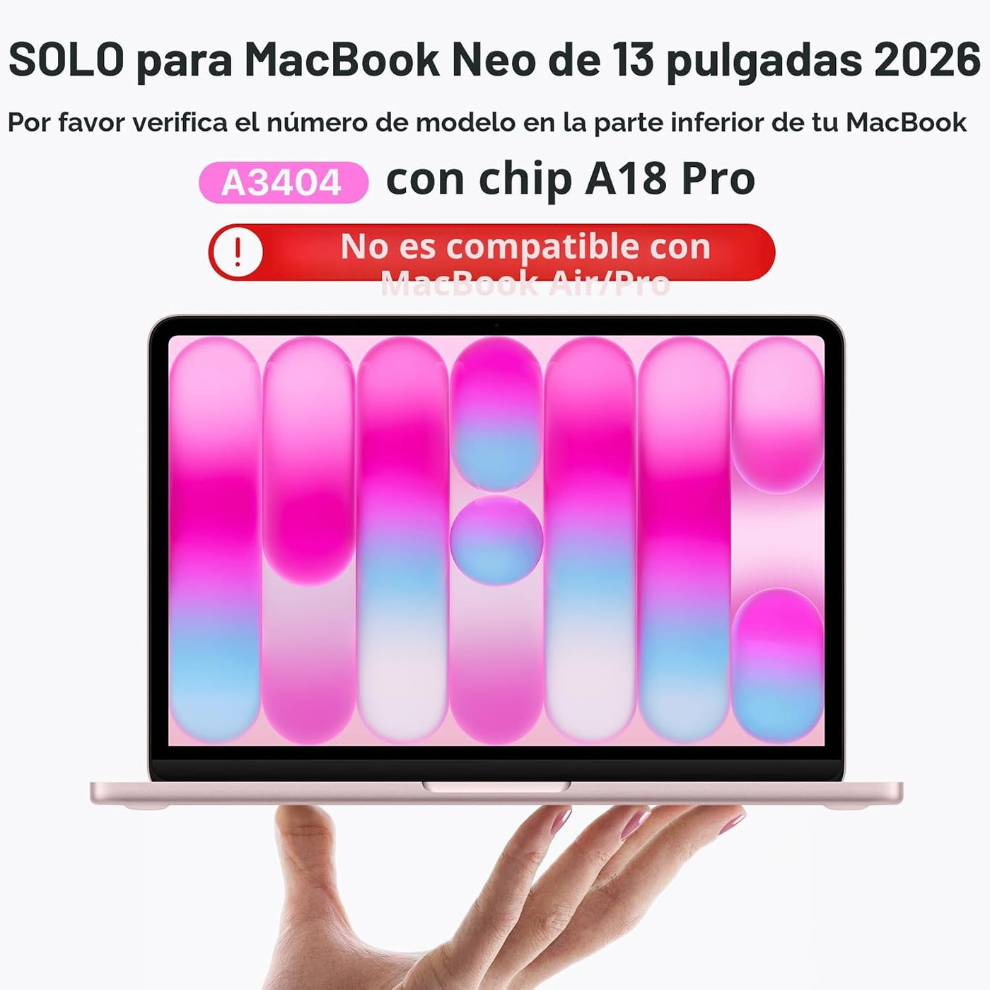 Soonjet Funda rígida para MacBook Neo de 13 pulgadas 2026 A3404 + c...