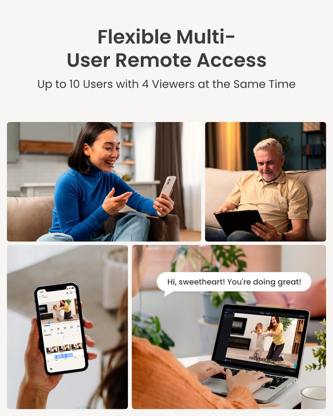 REOLINK Sistema de cámara de seguridad para el hogar, 3MP HD Plug-i...
