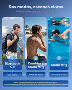 Auriculares de conducción ósea PSIER, modo MP3 impermeable IPX8 para