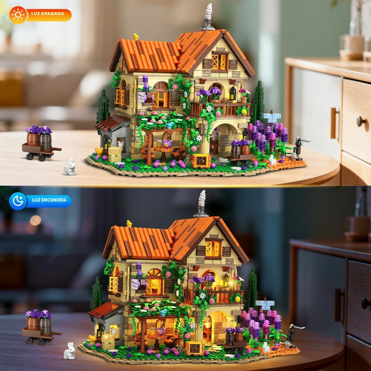 INSOON Lavender Cottage House Building Set con Lights para Adults Teens 12+