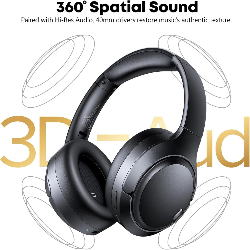 Auriculares inalámbricos sobre la oreja, auriculares portátiles, cómodos orejeras para correr, senderismo, uso en la oficina