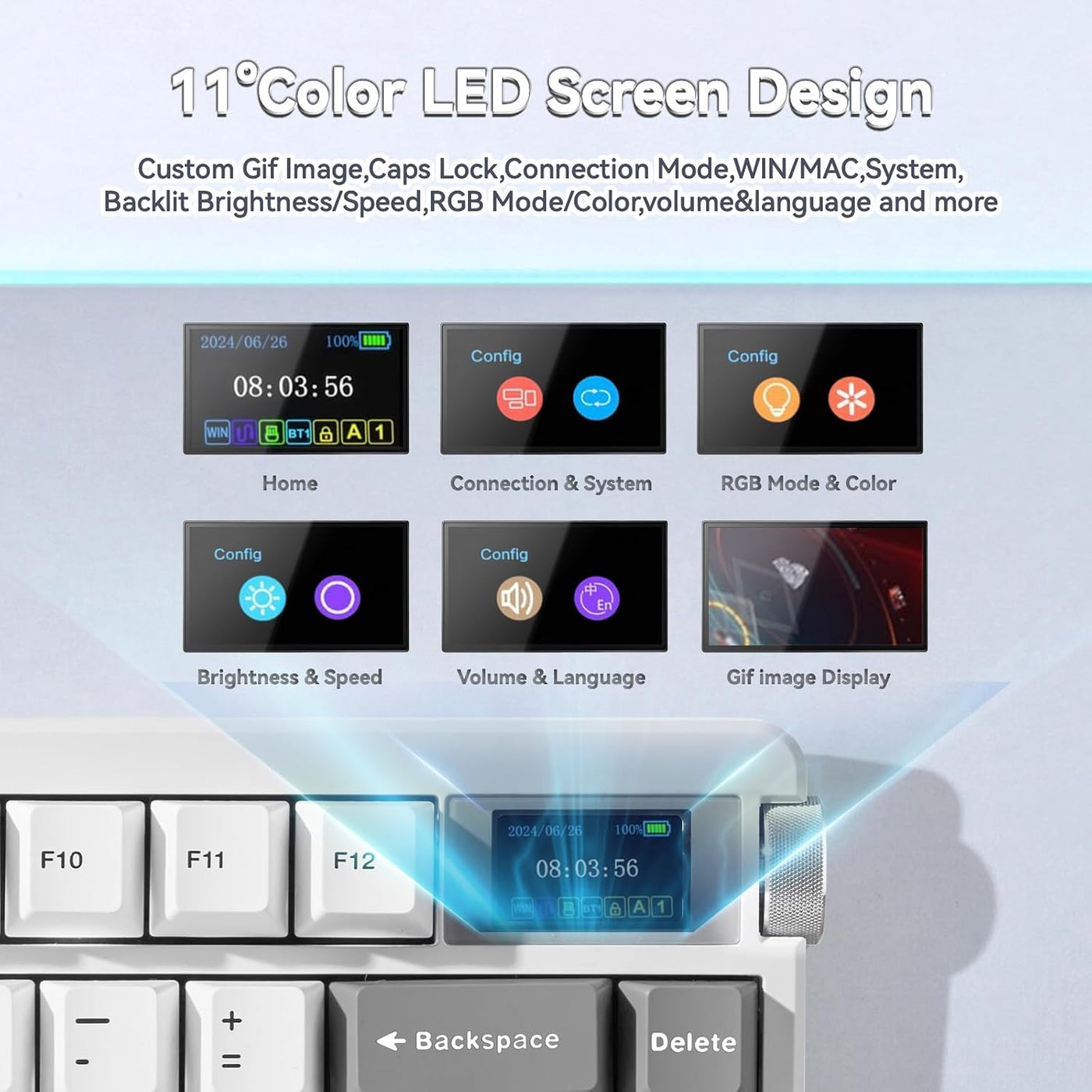 X Aula Nova75 - Teclado mecánico para juegos, 75% teclado inalámbri...