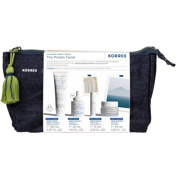 KORRES Kit facial de proteínas, ritual de 4 pasos con limpiador esp...
