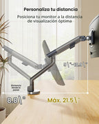 monTEK Brazo de monitor de aluminio para pantallas de 17-40", 26.4 libras