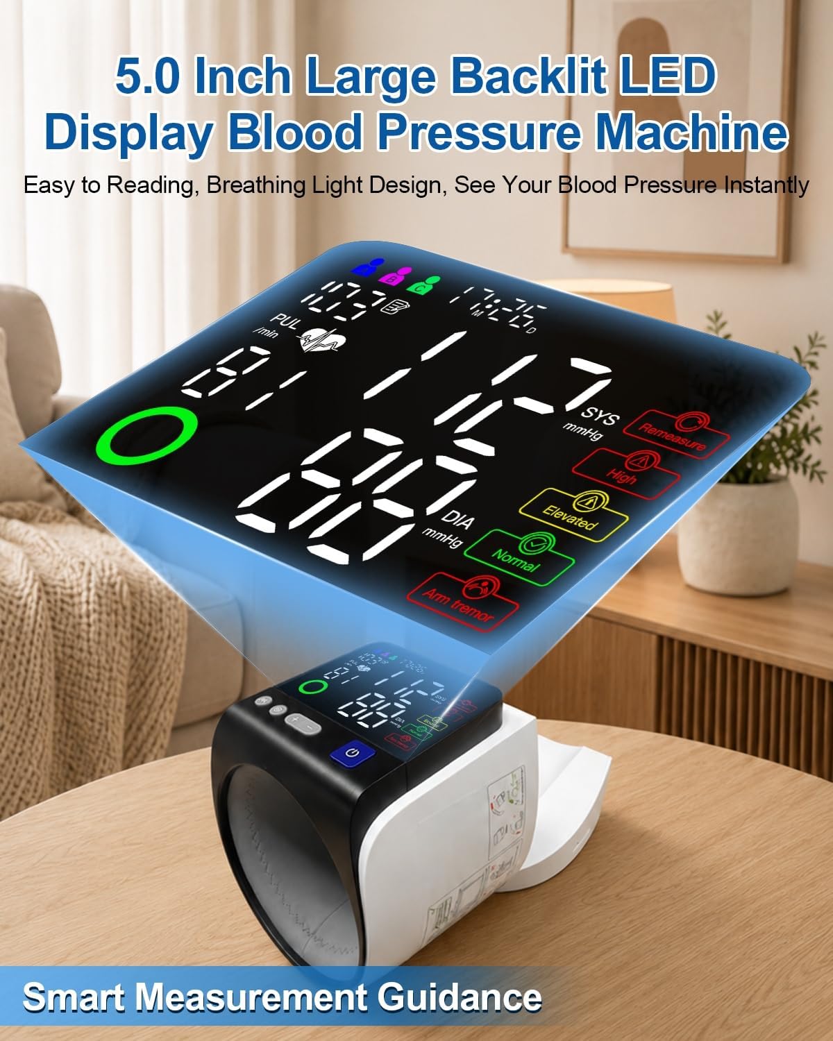 Monitor de presión arterial en brazo superior preciso para uso doméstico, sin envoltura Máquina de BP