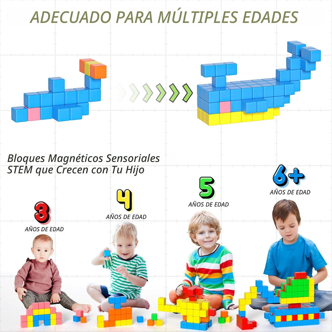 Apluses 42 piezas de bloques magnéticos, regalos para niños de 3, 4...