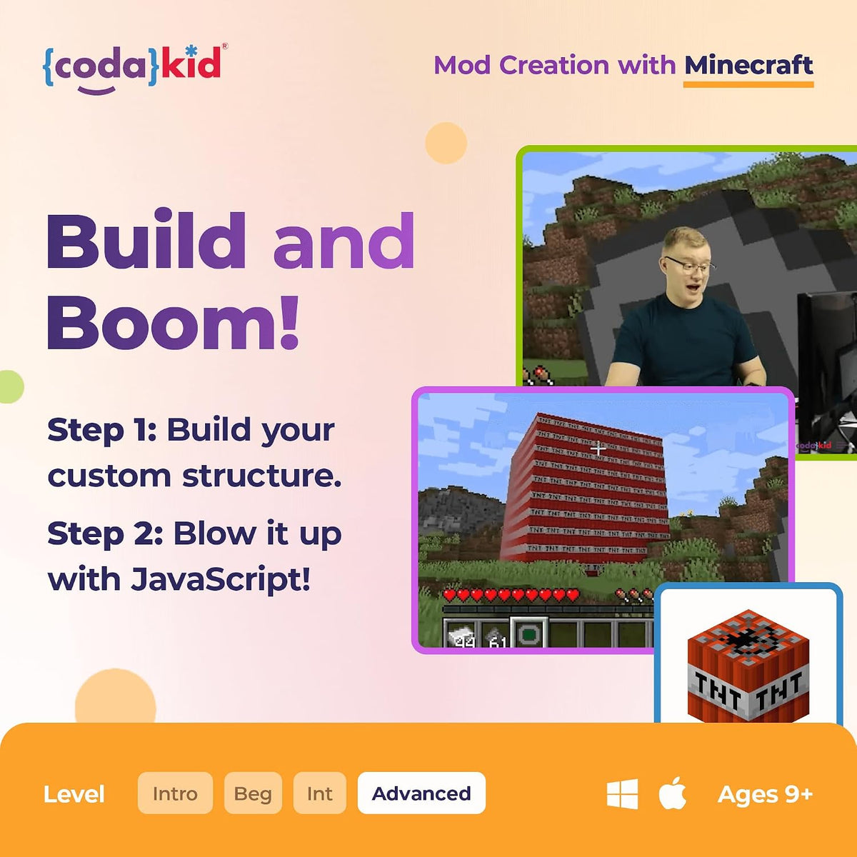 CodaKid Coding Box para niños - Actividad de Modding de Minecraft y Diseño de Juegos en Java, Edades 9+ - Incluye 12 meses de acceso y soporte de mentor en línea