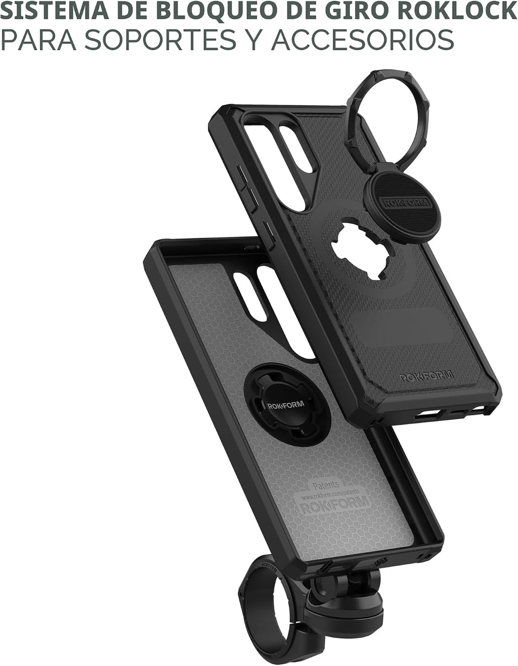 Rokform Galaxy S24 - Funda ultra resistente, magnética + RokLock (negro)