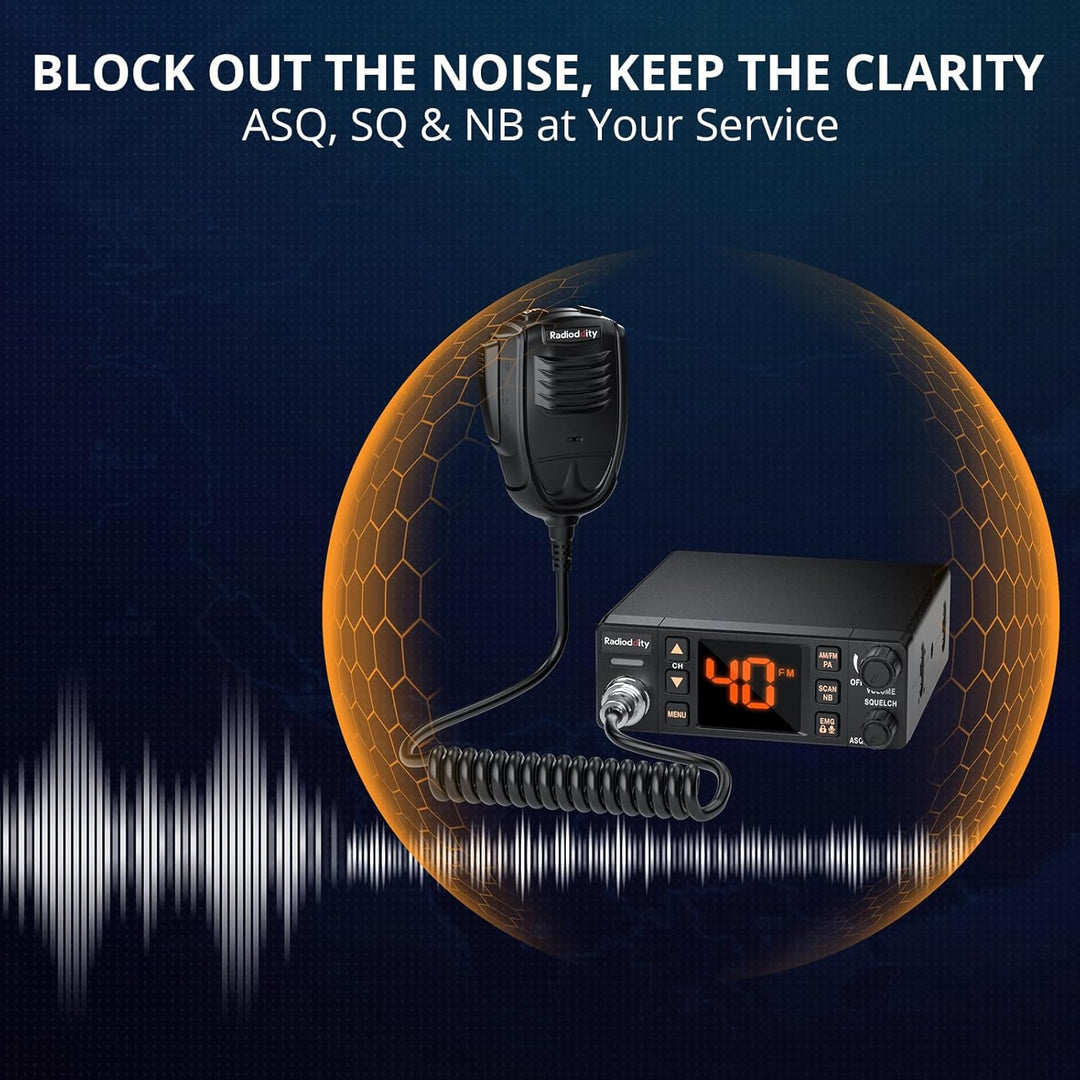 Radioddity Radio CB-606 PRO CB transceptor móvil AM/FM/PA