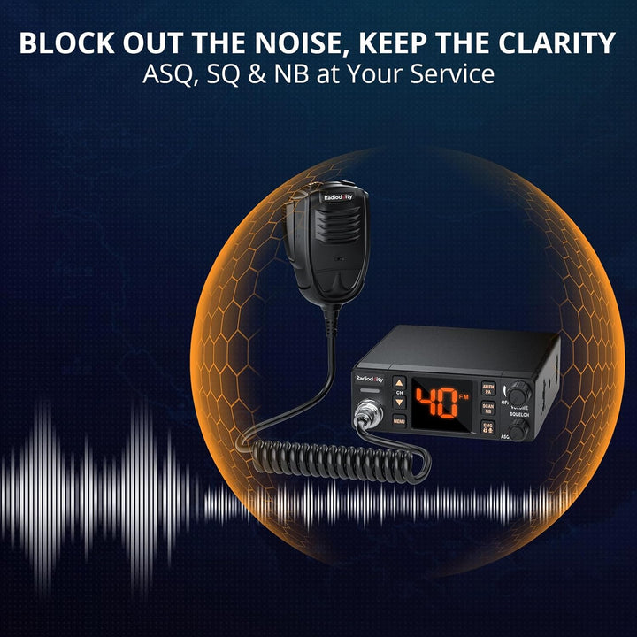 Radioddity Radio CB-606 PRO CB transceptor móvil AM/FM/PA