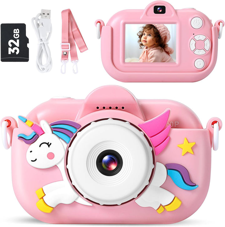 MAVOKIS Cámara digital para niños de 3 a 8 años, cámara 1080P para...