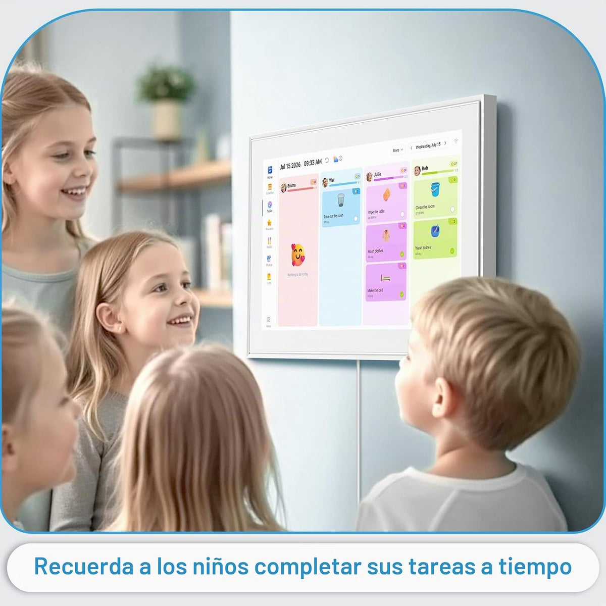 Calendario digital de 15.6 pulgadas, pantalla táctil de pared, calendario electrónico de 32 GB + planificador familiar inteligente, montaje en pared y escritorio, regalos para mujeres y hombres, regalos para mamá y papá