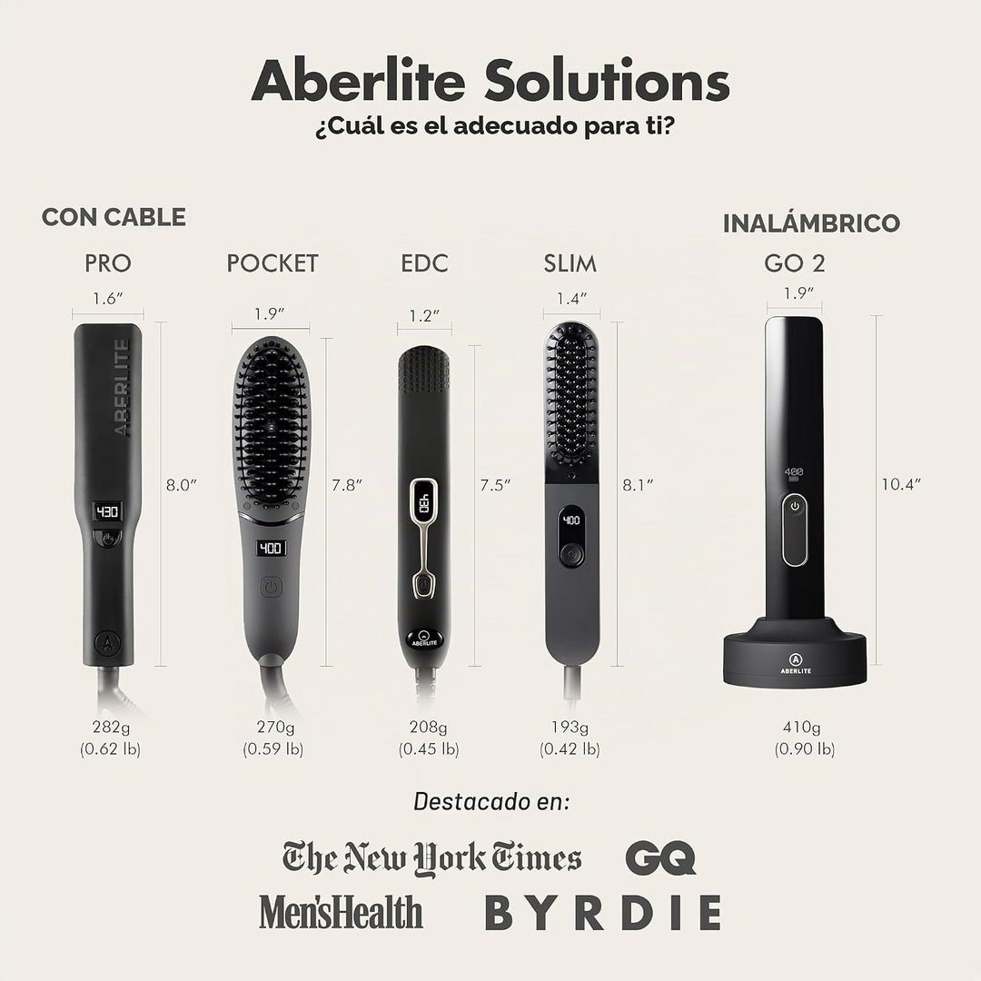 Aberlite Alisador delgado para barba y cabello, peine antiquemadura...