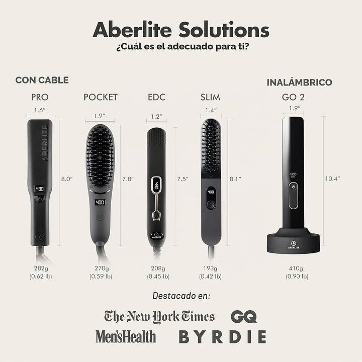 Aberlite Alisador delgado para barba y cabello, peine antiquemadura...