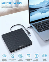 ORIGBELIE - Unidad externa de CD\/DVD para portátil, USB 3.0 tipo C...
