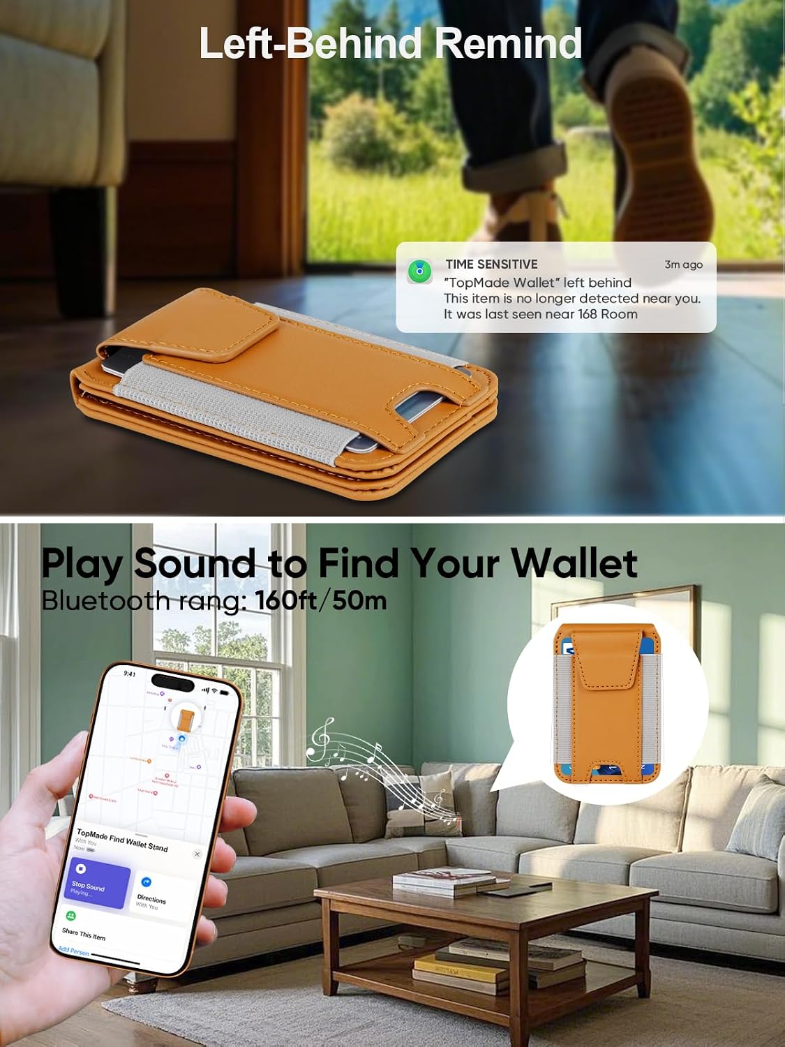 para MagSafe Wallet Works con Apple Find My, Strongest Magnetic Wallet