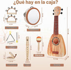 Vanplay Kids Guitar Set - Juguetes musicales para niños de 2 y 3 años, regalos de cumpleaños