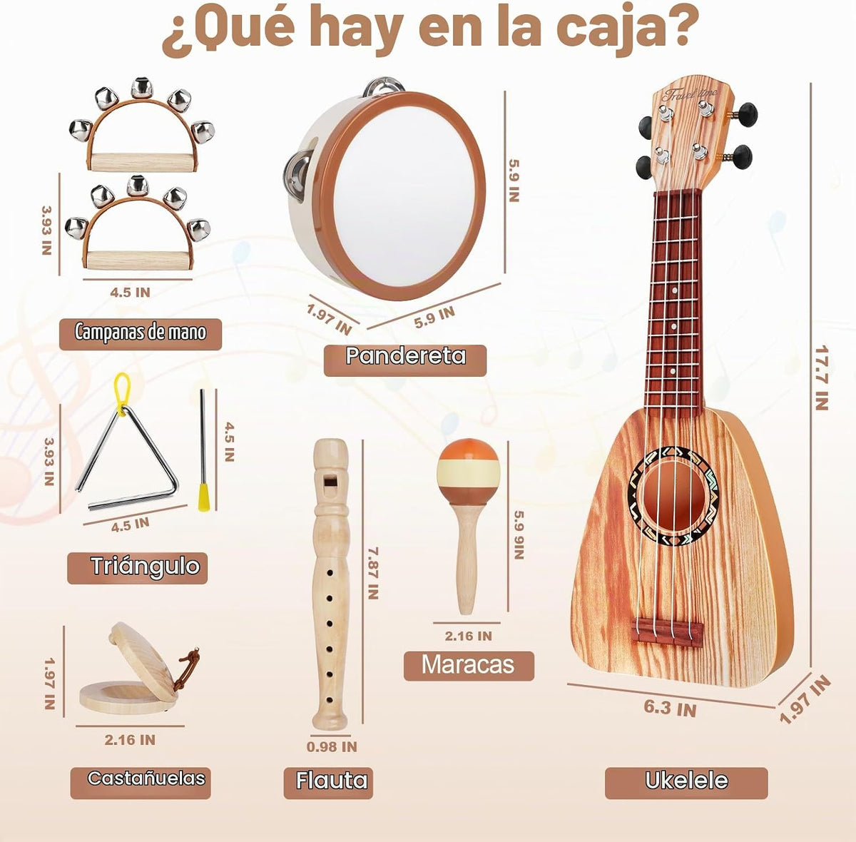 Vanplay Kids Guitar Set - Juguetes musicales para niños de 2 y 3 años, regalos de cumpleaños