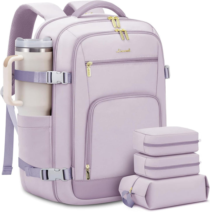 LOVEVOOK Mochila de viaje para mujer y hombre, Púrpura claro, Mochi...
