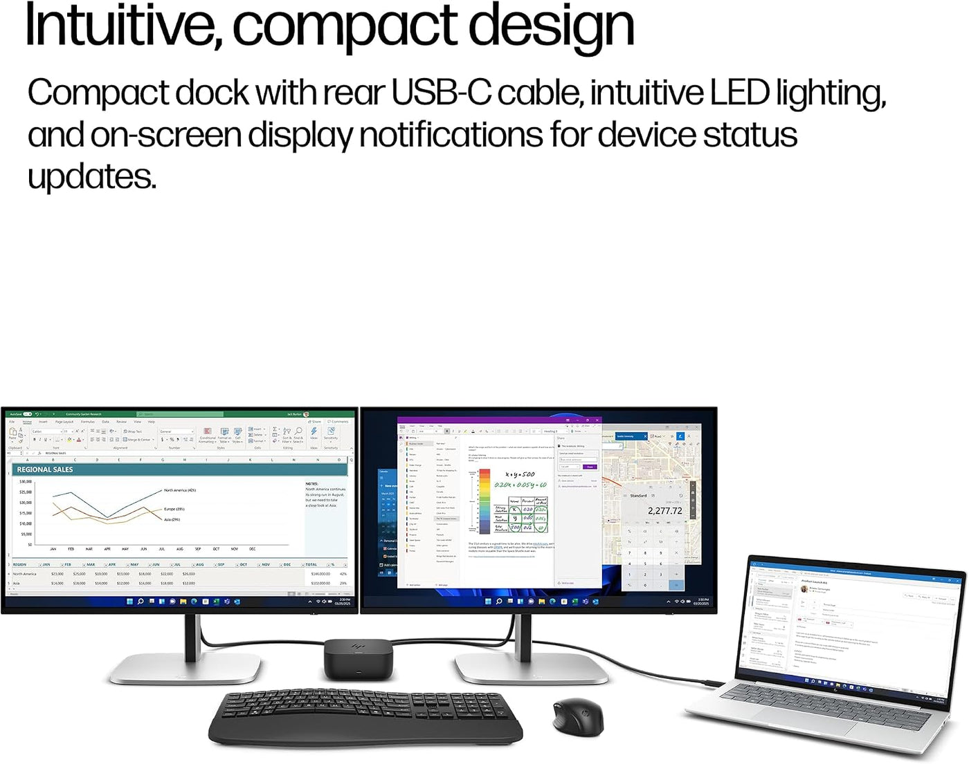 Base HP USB-C G6 de 100 W + un cable USB-C adicional incluido, dise...