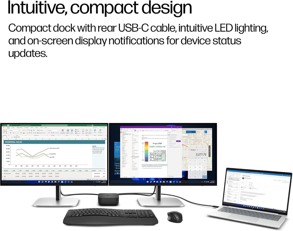 HP Base USB-C G6 de 100 W + un cable USB-C adicional incluido, G6 + USB-C
