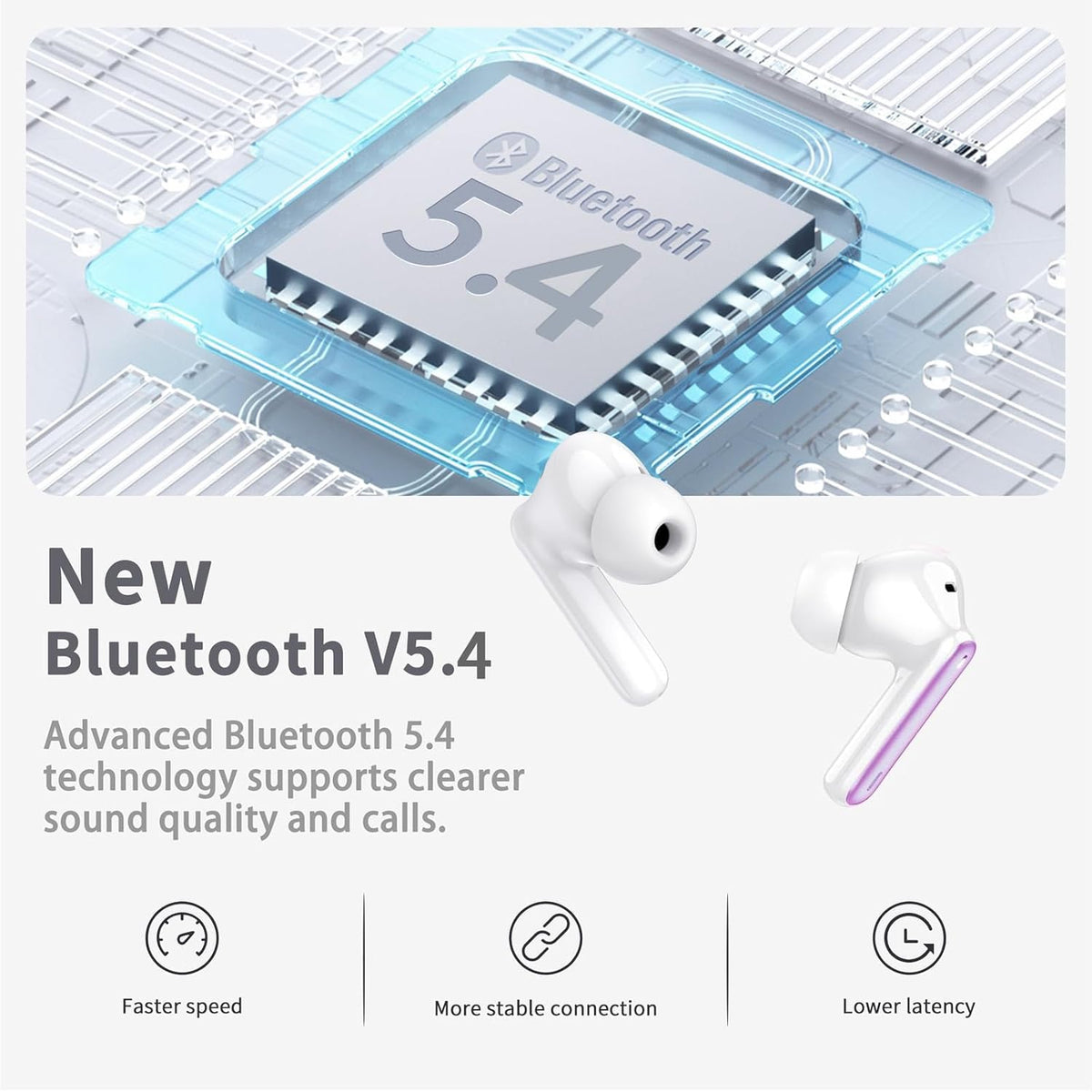 Auriculares inalámbricos, auriculares Bluetooth 5.4 2026 con 4 micr...
