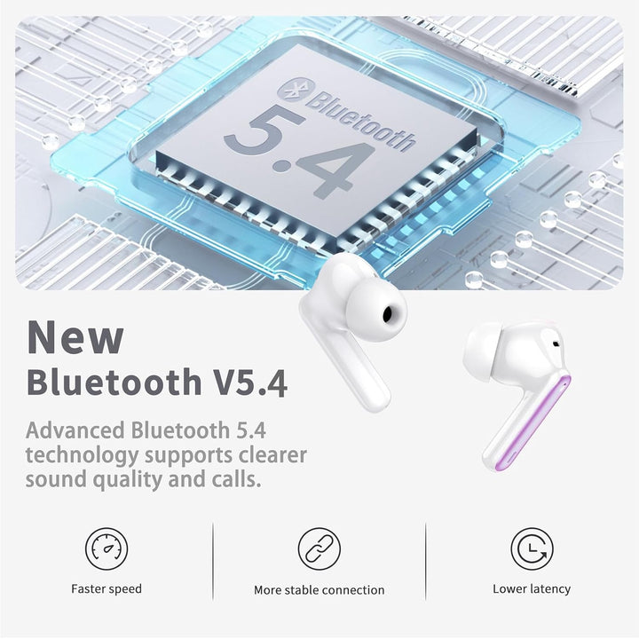 Auriculares inalámbricos, auriculares Bluetooth 5.4 2026 con 4 micr...