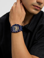 GUESS Serie GW0G para hombre | Reloj de tendencia analógica | Caja de policarbonato | Pulsera de silicona | Resistencia al agua 50M