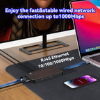 10 en 1 Estación de acoplamiento para MacBook: Doble monitor 2 HDMI 4K/60Hz para MacOS