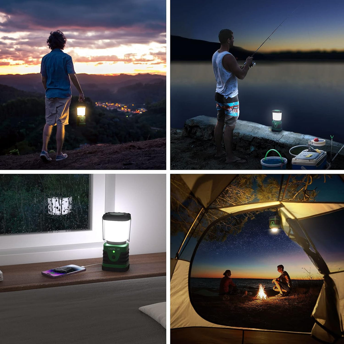 Lámpara LE farol led portátil para camping de 500 lúmenes, 3 modos, a batería, lámpara impermeable IPX4 para senderismo, pesca, para interiores, exteriores, para emergencias