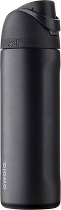 Owala - Botella de agua FreeSip de acero inoxidable con aislamiento, sin bisfenol A, incluye sorbete, para deportes y viajes, 24 oz, Very, Very Dark