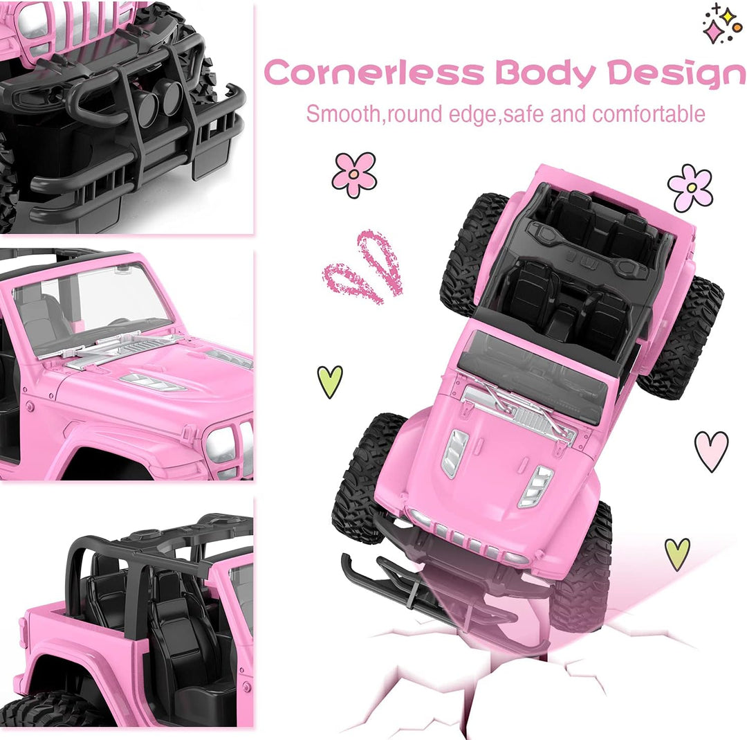 NQD Autos RC con adhesivo de bricolaje, auto de control remoto rosa...