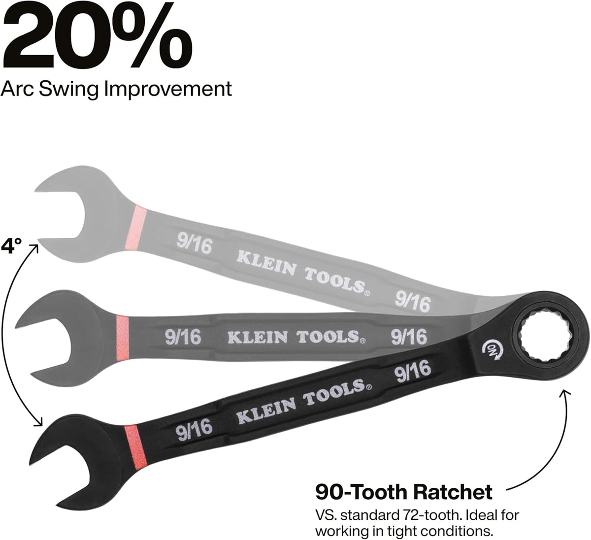 Klein Tools 69408G - Juego de llaves combinadas de trinquete, SAE, 8 piezas