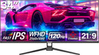 Monitor de juego Gawfolk de 34 pulgadas IPS 120Hz, pantalla ultra a...