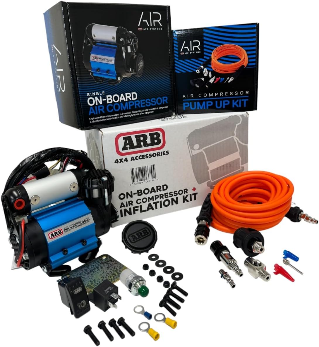 Kit de inflado ARB Compresor de aire y manguera de aire naranja Kit...