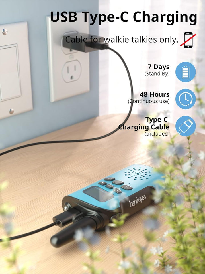 Inspireyes Walkie Talkies para niños recargables, juguetes para niñ...