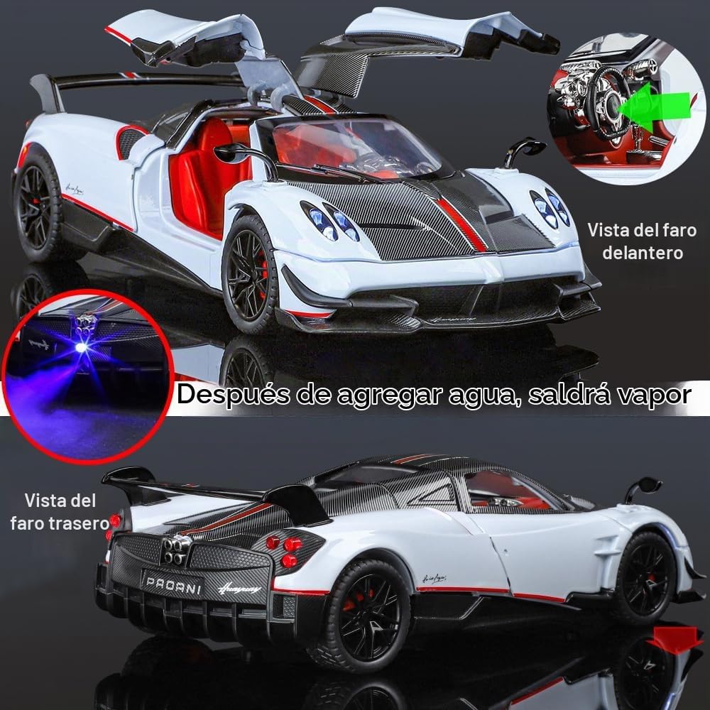Coche de juguete modelo BC 1/24 aleación blanca coleccionable de tirón de
