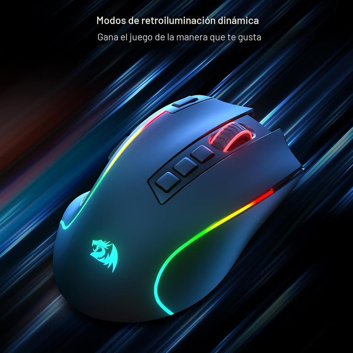 Redragon Ratón para juegos M612 PRO RGB, 8000 DPI con cable\/inalám...