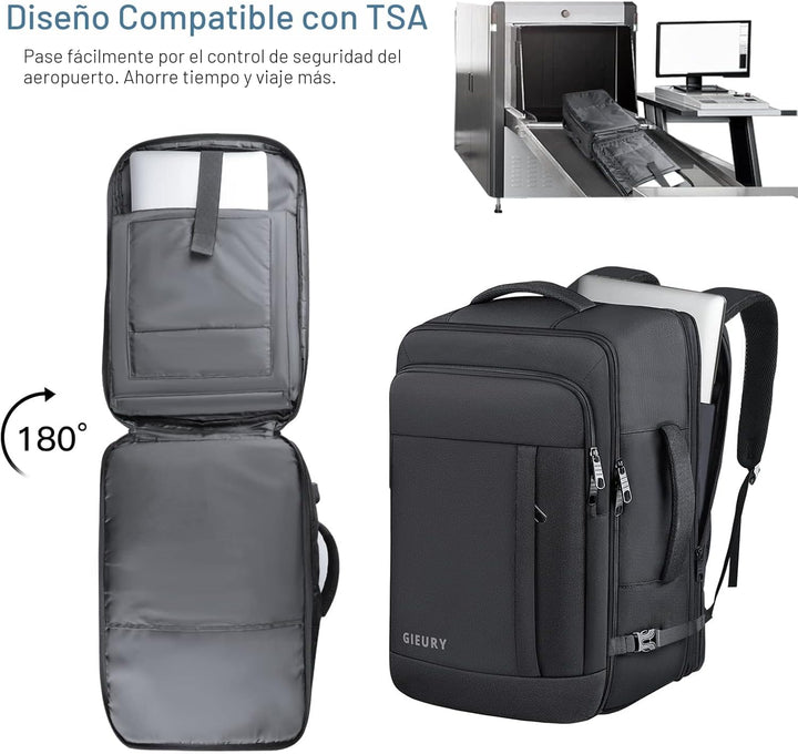 Gieury Mochila de Equipaje de Mano, Mochila de Viaje de 50L, Mochil...