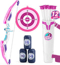Bow y Arrow para Kids, LED Light Up Girls Archery Set