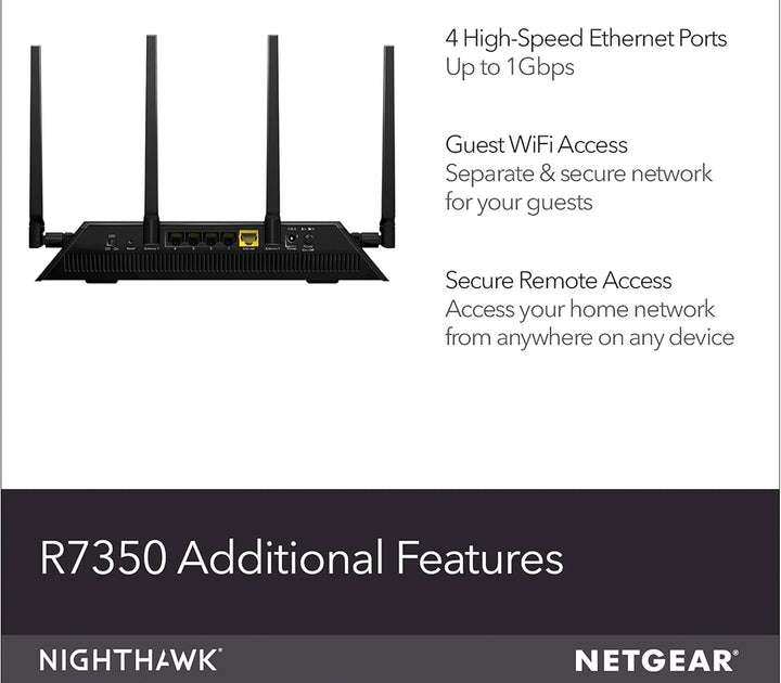 NETGEAR Nighthawk R7350 AC2400 Router Wifi de formación de haz rápi...
