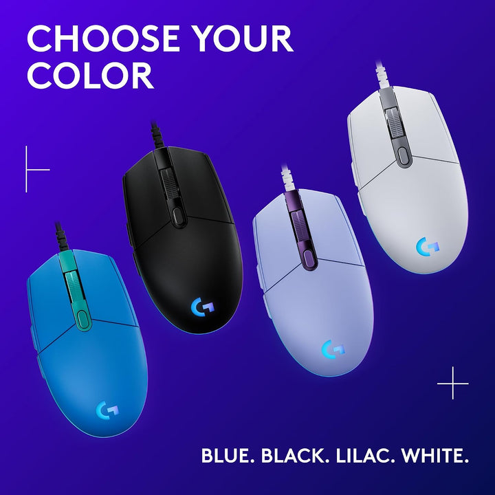 Logitech G203 - Mouse cableado para juegos, 8,000 DPI, efecto óptic...