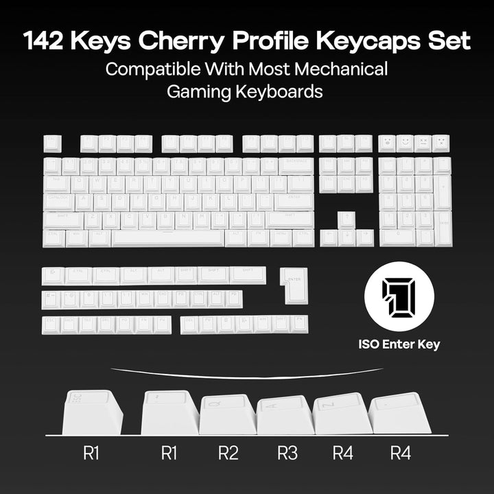 EPOMAKER Glintrix PBT Shine Through Keycaps, Arris &amp; Keys retro...