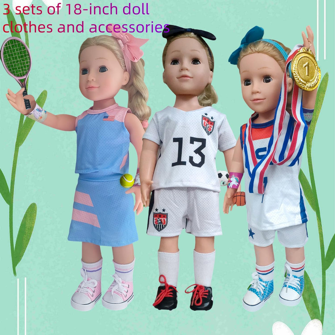 Wenzhuo Ropa y Accesorios para Muñeca Americana de 18 Pulgadas, Equ...