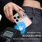 Cartera magnética para teléfono con bloqueo RFID, imán fuerte